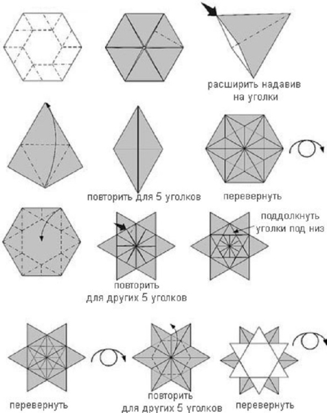 Схемы из бумаги оригами